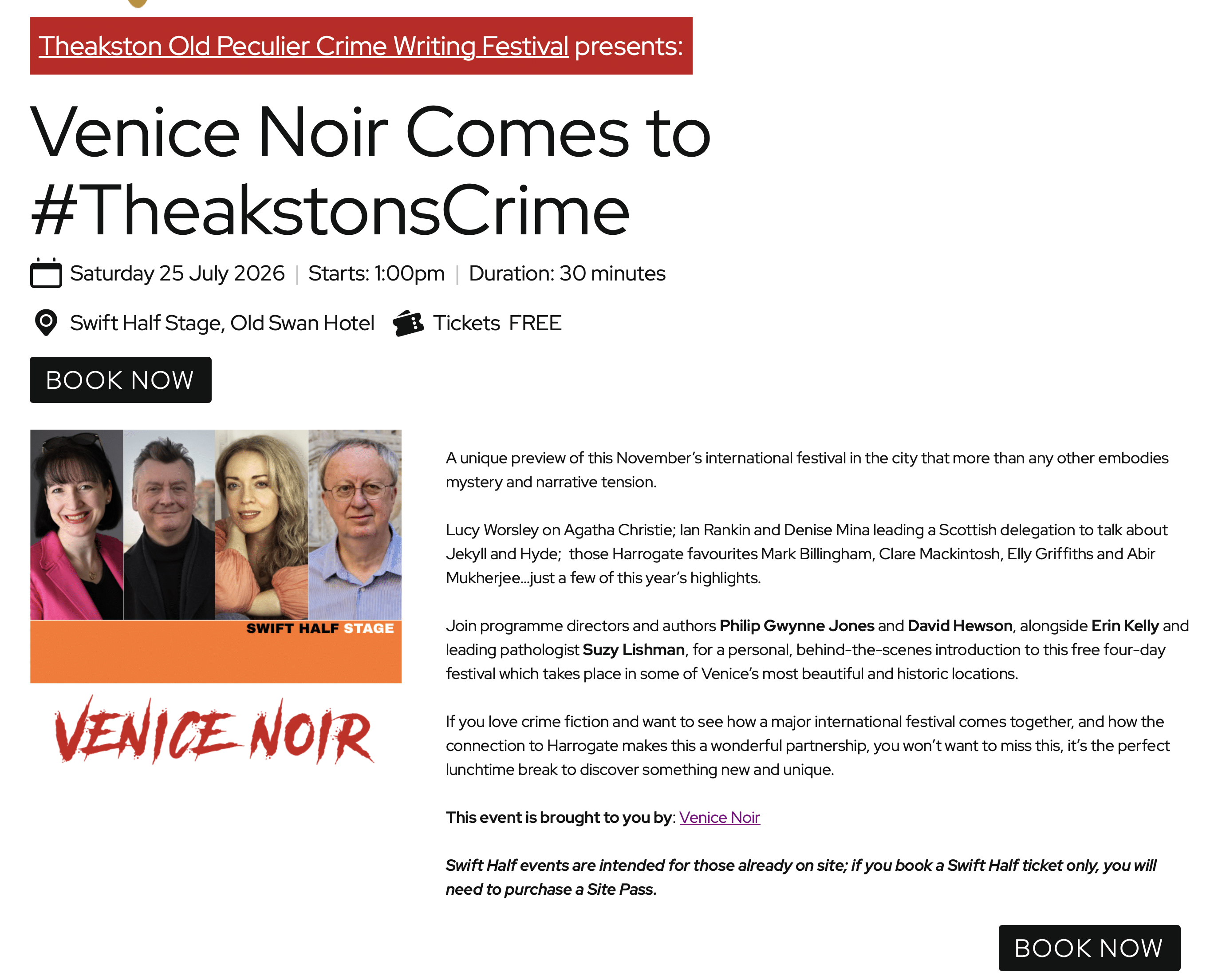 Countdown to Venice Noir… Harrogate here we come